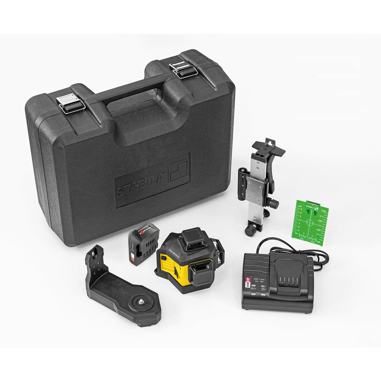 Stabila 03420 LAX 600G Green Beam 3-Plane x 360° Laser 7-Piece Kit