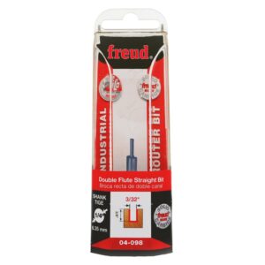 Freud 04-098 3/32-Inch Double Flute Straight Router Bit