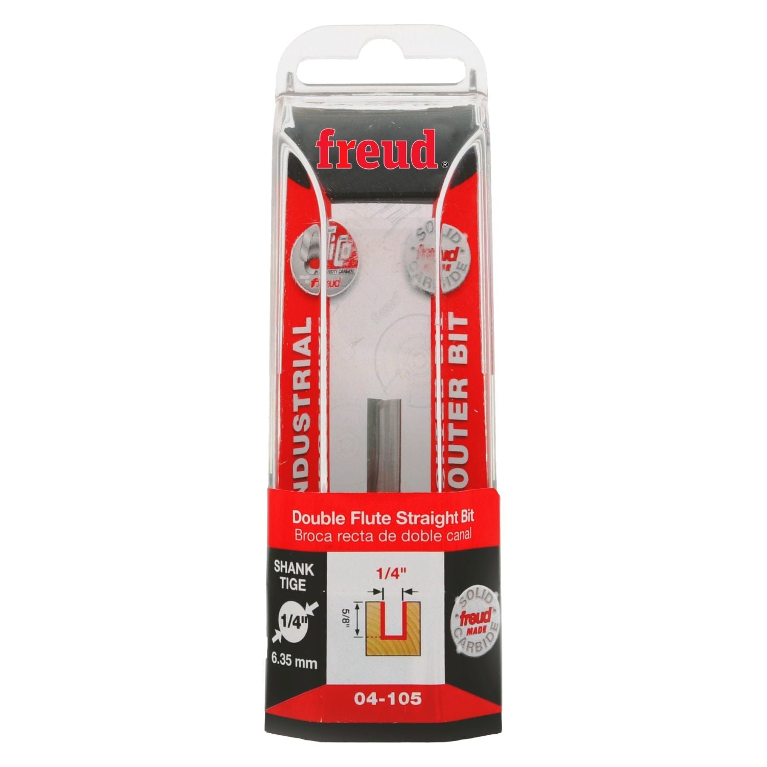 Freud 04-105 1/4-Inch Double Flute Straight Router Bit