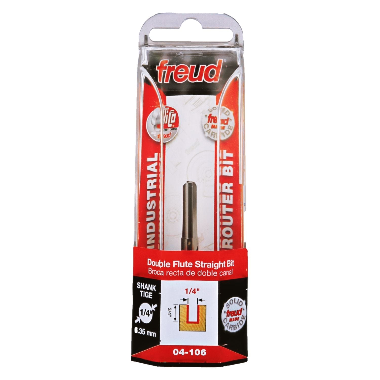 Freud 04-106 1/4-Inch Double Flute Straight Router Bit