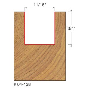 Freud 04-138 11/16-Inch Double Flute Straight Router Bit