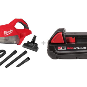 Milwaukee 0892-20 M18 Brushless Handheld Vacuum w/ M18 REDLITHIUM 2.0Ah Compact Battery Pack