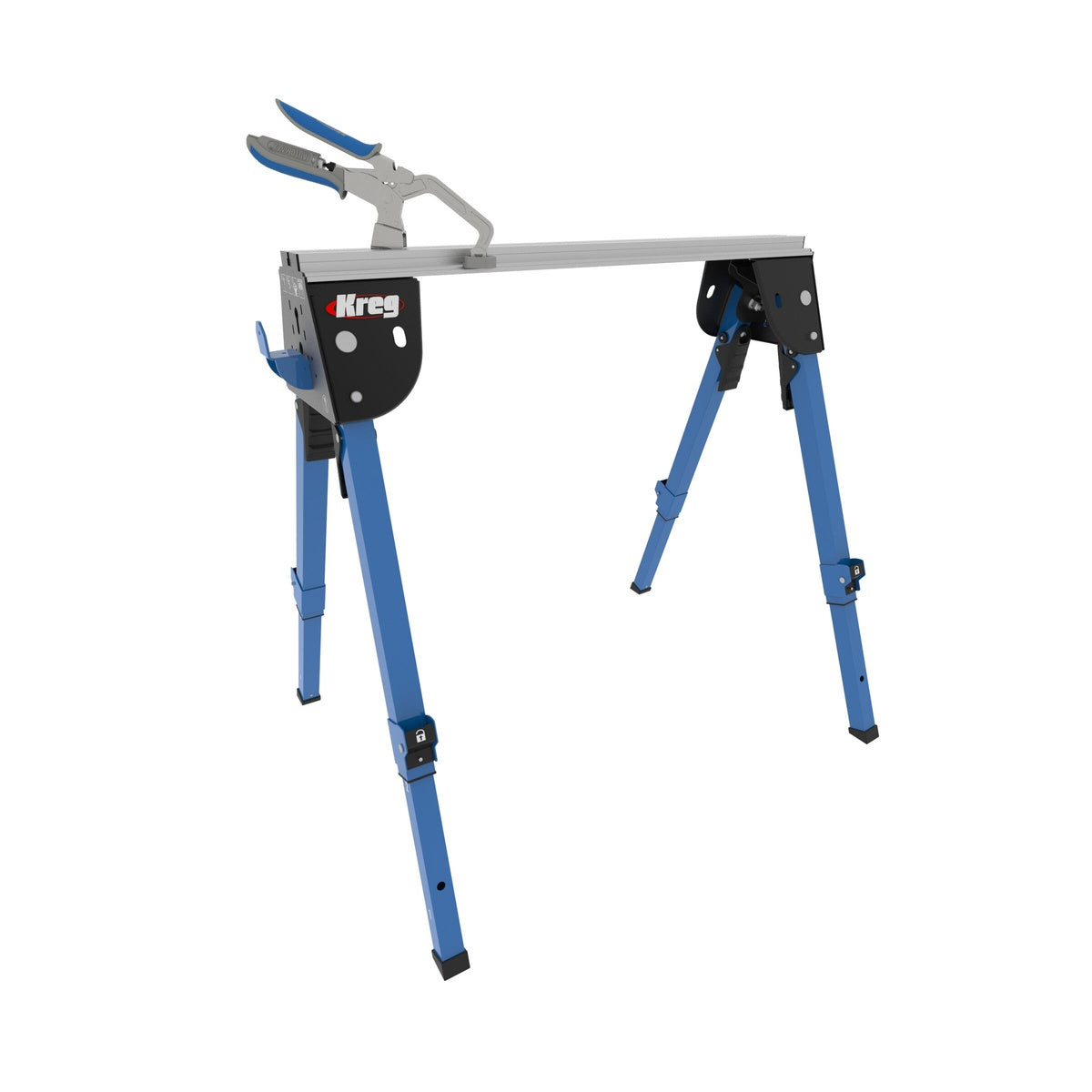 Kreg Track Horse 1,100 lb. Adjustable Sawhorse Work Support with Bench Clamp (KWS500)