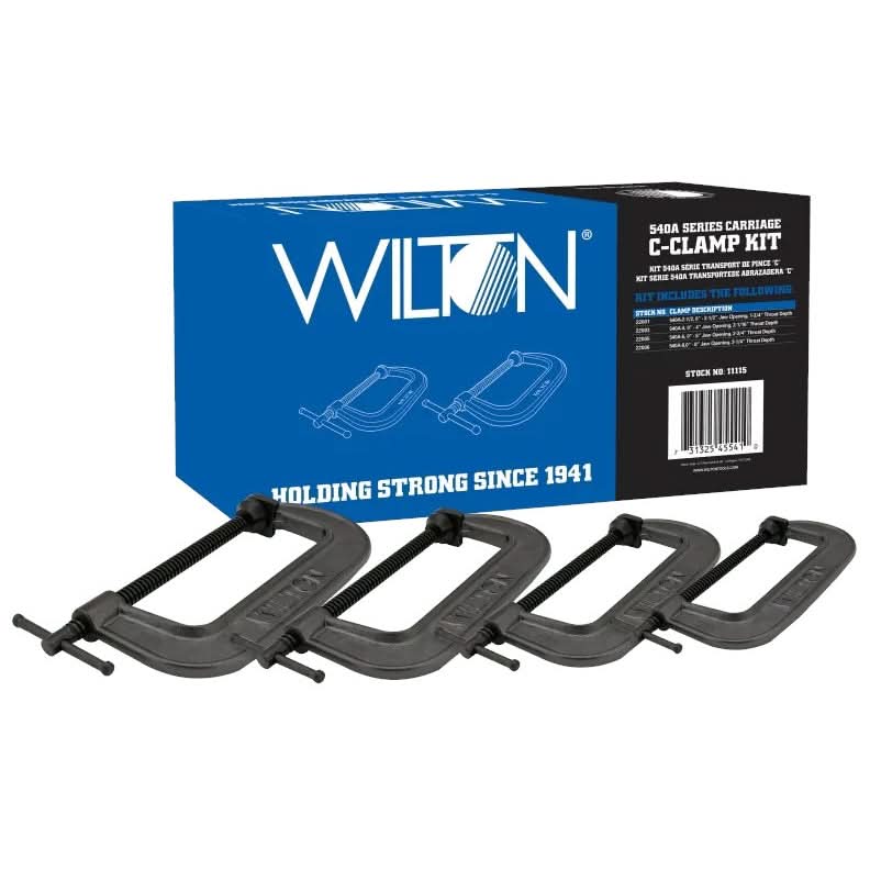 Wilton Tools 11115 4-Piece 540A Series Carriage C-Clamp Kit