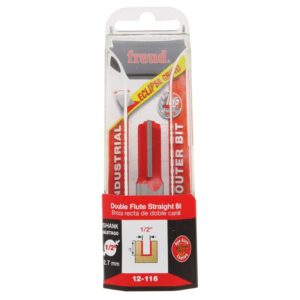 Freud 12-116 1/2-Inch Double Flute Straight Router Bit (Eclipse Grind)