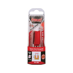 Freud 12-150 23/32-Inch Double Flute Straight Router Bit (Eclipse Grind)