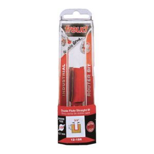 Freud 12-156 3/4-Inch Double Flute Straight Router Bit (Eclipse Grind)