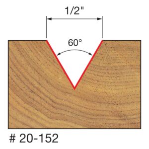 Freud 20-152 1/2-Inch V Grooving Router Bit
