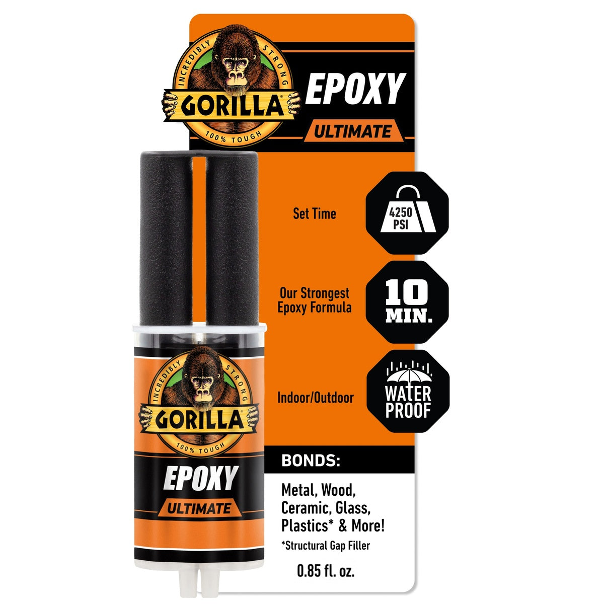 Gorilla Glue Ultimate 0.85-oz. 2-Part Epoxy Adhesive Syringe, Black (113442)