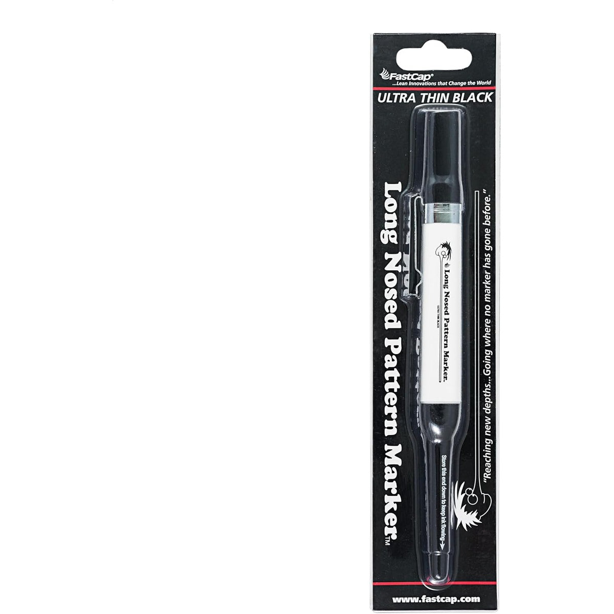 FastCap Long Nose 0.9mm Ultra Thin Black Permanent Marker with 1-1/2 in. Reach (LONG NOSE THIN)