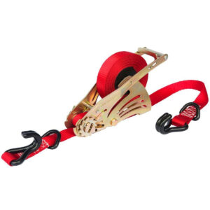 Quickloader QL3000 15-ft. x 1-in. 3000 lb Retractable Ratchet Tie-Down Strap with Double J-Hooks and D-Rings (QL300003)