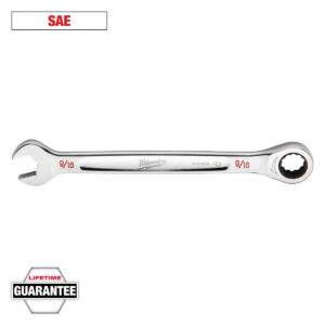 Milwaukee 9/16-in. SAE Ratcheting Combination Wrench with MAX BITE Open-End Grip (45-96-9218)