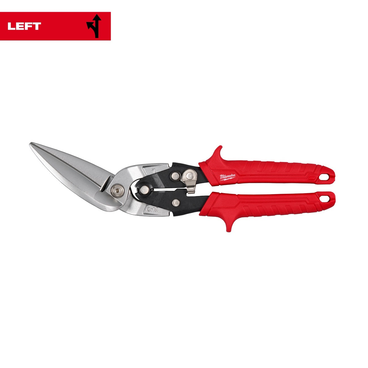 Milwaukee 10.75-in. Left Offset Long Cut Aviation Snips with Forged Steel Blades (48-22-4568)