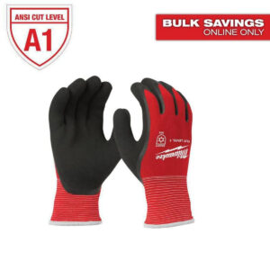 Milwaukee Small A1 Cut Resistant Insulated Winter Work Gloves, Red Latex Coated (48-22-8910)