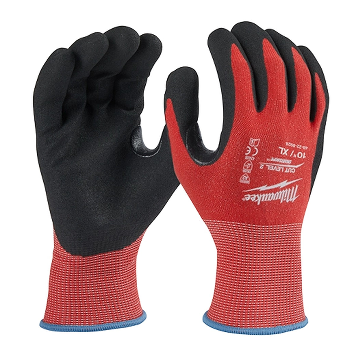 Milwaukee Cut Level 2 Nitrile Dipped Work Gloves, X-Large Red Touchscreen Compatible (48-22-8928)
