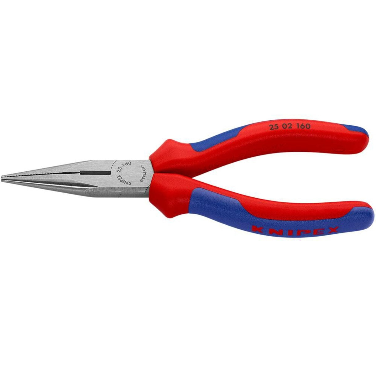 Knipex 160 mm Snipe Nose Side Cutting Pliers with Straight Jaws (25 02 160 SBA)
