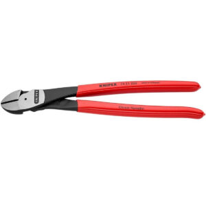 Knipex 10-in. High Leverage Angled Diagonal Cutting Pliers with Plastic-Coated Handles (74 21 250 SBA)