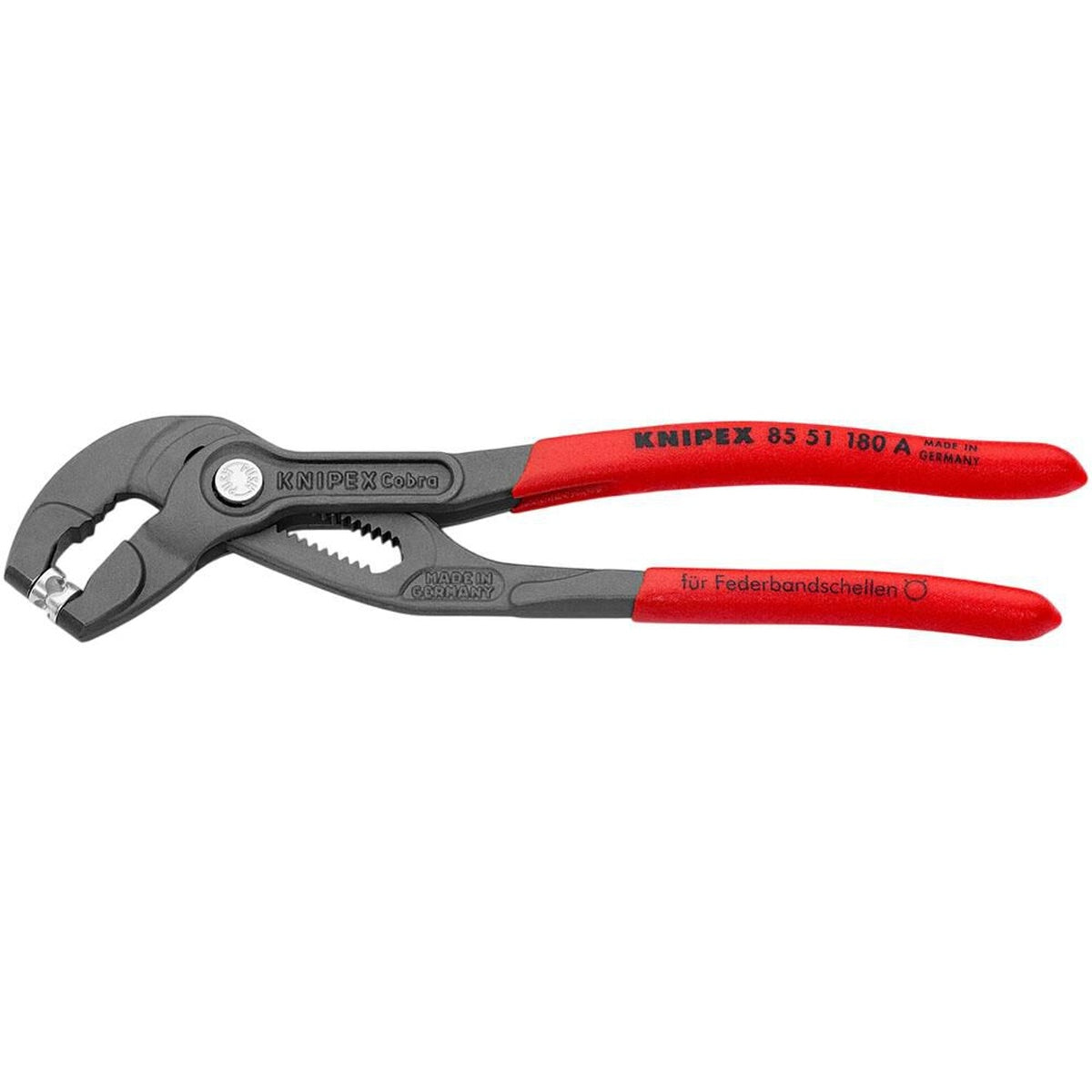 Knipex 180 mm Spring Hose Clamp Pliers with Rotating Jaw Inserts (85 51 180 A SBA)