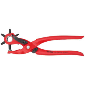 Knipex 8-3/4-in. Revolving Punch Pliers with 6 Interchangeable Punches for Leather, Textiles and Plastic (90 70 220)