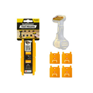 StealthMounts DEWALT 18V/20V XR & FlexVolt Tool Mounts 4-Pack Yellow Storage Accessory (TM-DW18-YLW-4)