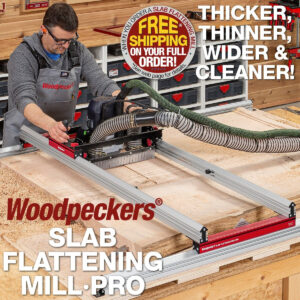 Woodpeckers Slab Flattening Mill Pro Extended 48.5-in. x 134-in. Slab Flattening Mill for Router Surfacing (SLBFPRO-EXT)