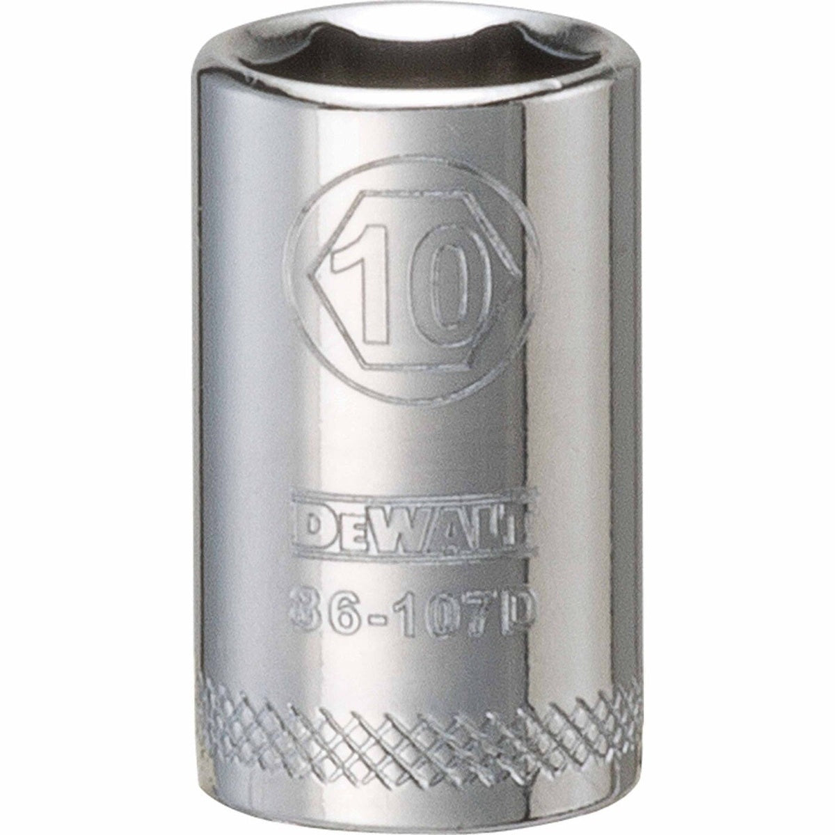 DEWALT 1/4 in. Drive 10 mm 6-Point Socket with Knurled Ring (DWMT86107OSP)