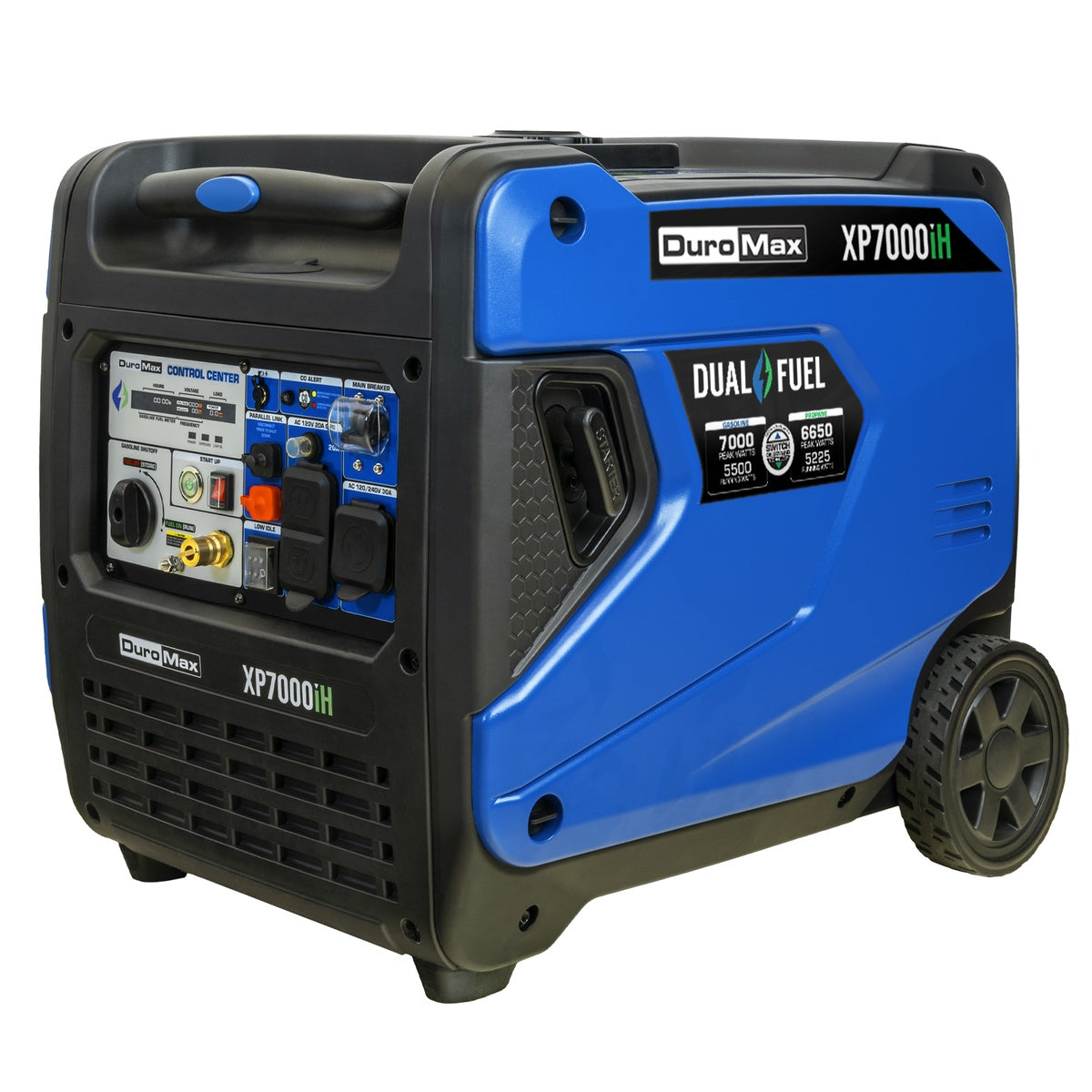 DUROMAX XP7000iH 7000 Watt Gas Dual Fuel Portable Inverter Generator with Remote Start (XP7000iH)