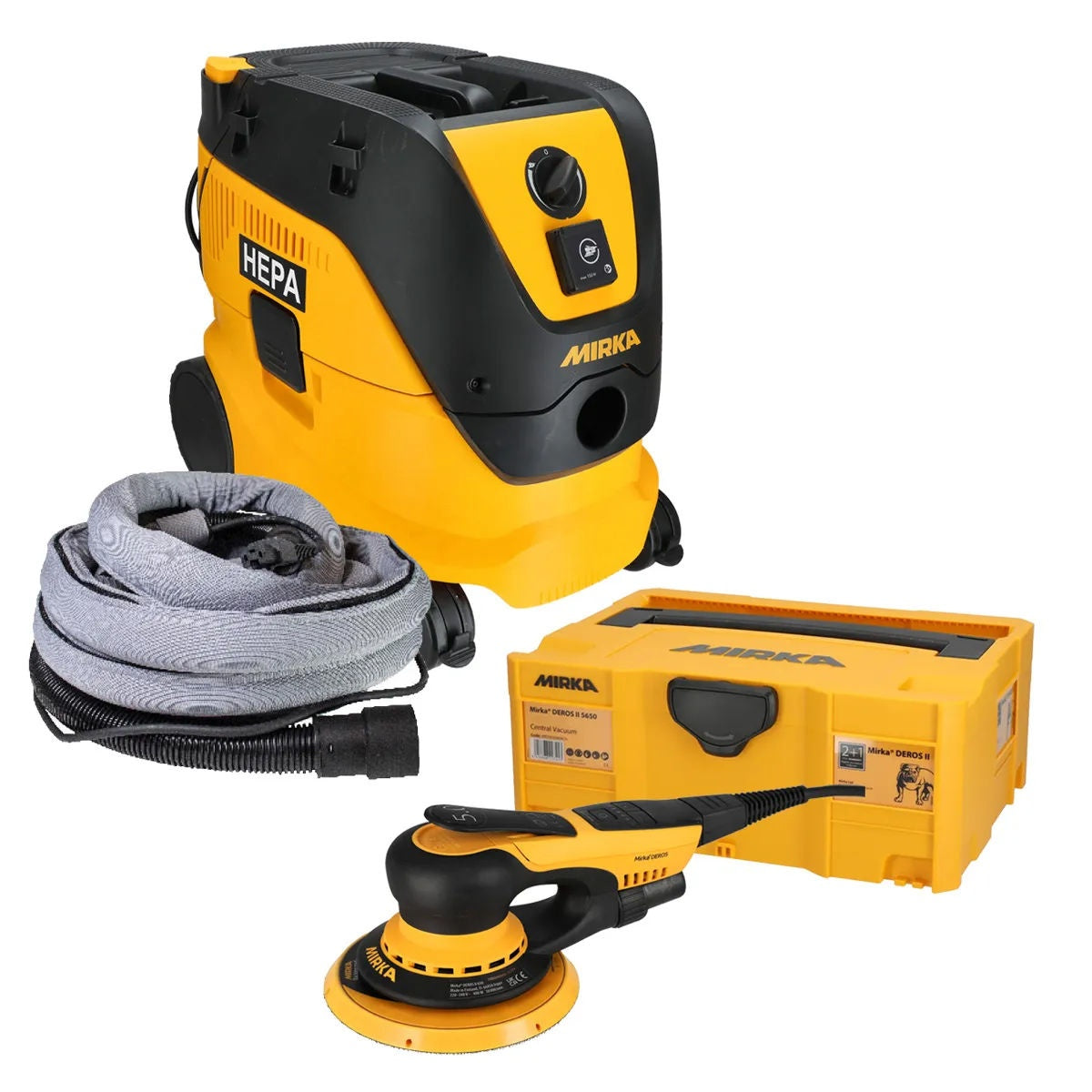 Mirka DEROS II 650X 6-in. Corded Random Orbital Sander Dust-Free Basic System Kit (MUSDF-6BSE3)