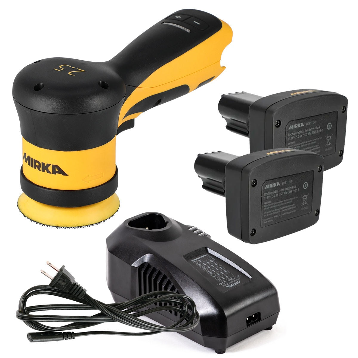 Mirka AROS-B 325 12V 3-in. Cordless Random Orbital Sander 5.0Ah Kit with 2 Batteries (MUS-AROS325)