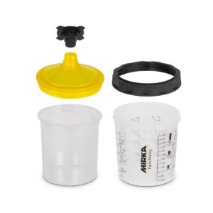 Mirka 850 ml Paint Cup System with 190µm Filter Lids and 50 Liners (9190172850)