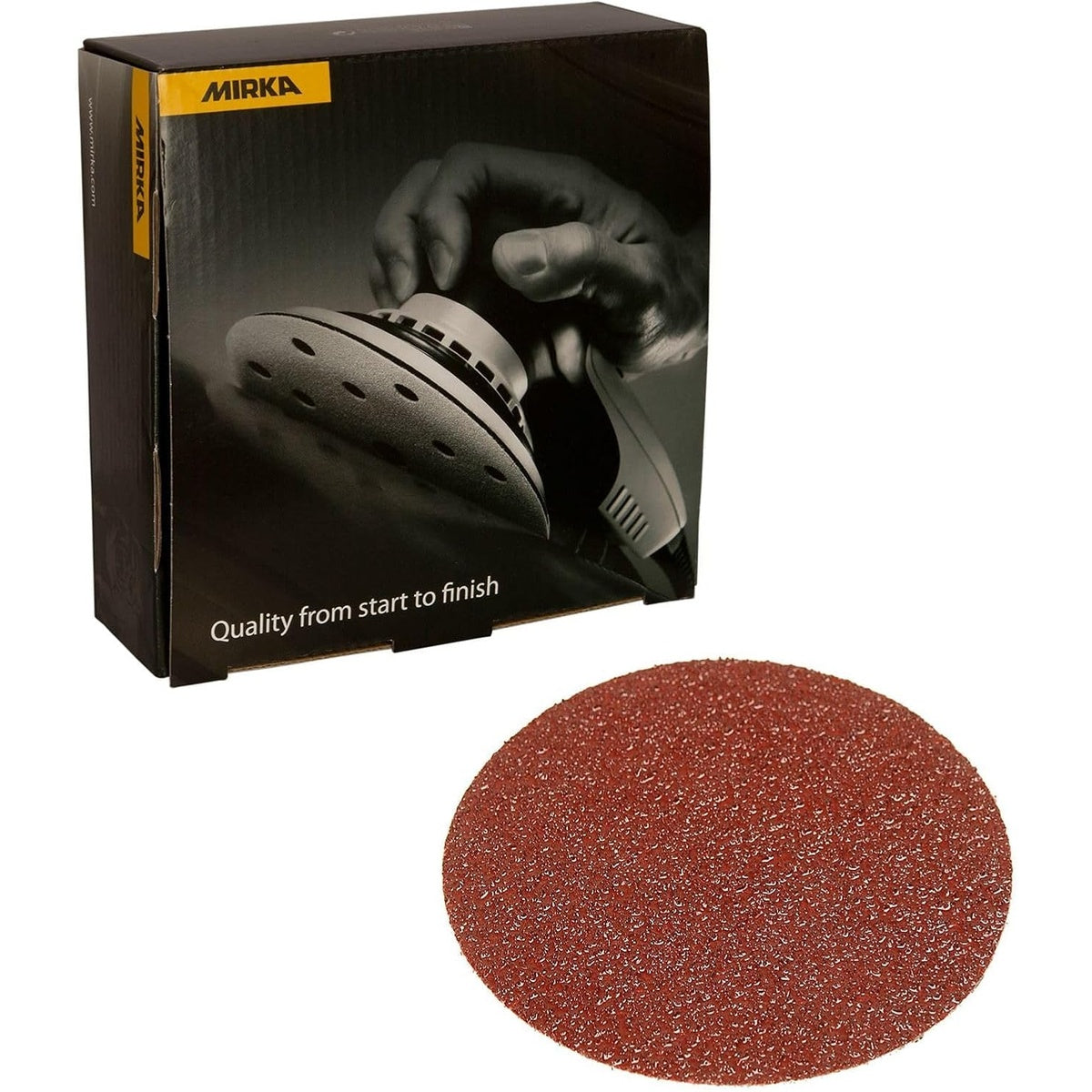 Mirka 8-in. P80 PSA Sanding Disc Pack of 50, Coarse Cut (40-352-080)
