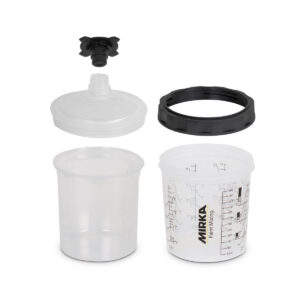 Mirka 400ml Paint Cup System with 125µm Filter Lid for Spray Gun Mixing and Painting (9190170400)