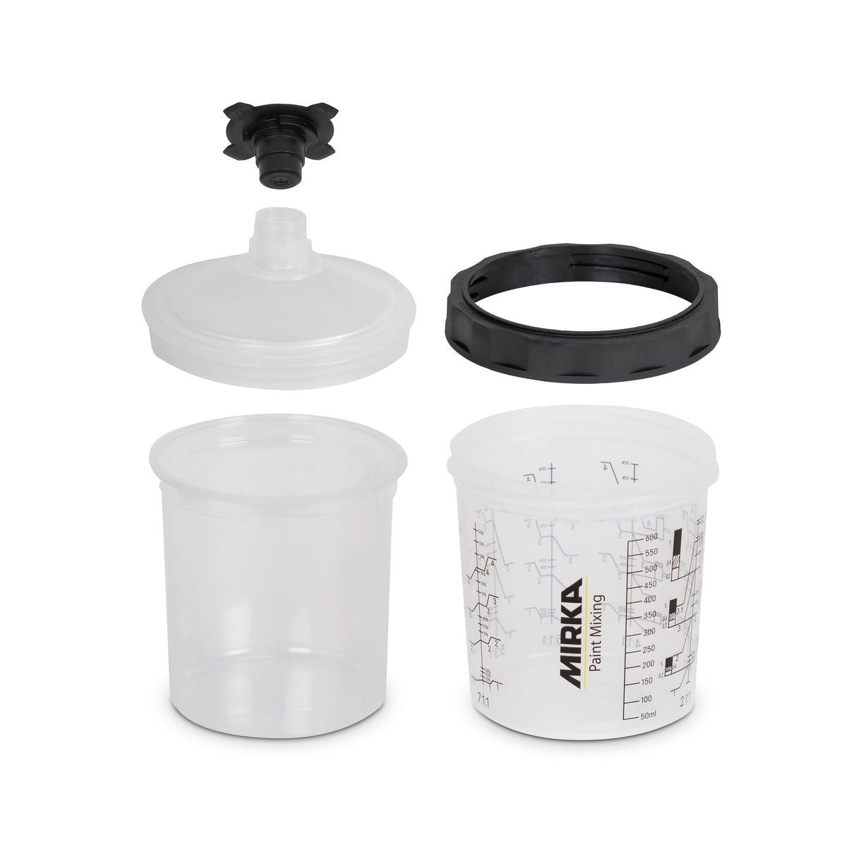 Mirka 400ml Paint Cup System with 125µm Filter Lid for Spray Gun Mixing and Painting (9190170400)