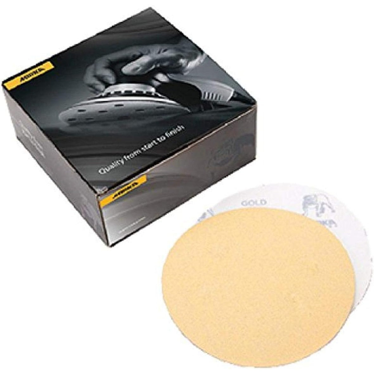 Mirka Bulldog Gold 5-in. P36 PSA Sanding Disc Pack of 50 (23-332-036)