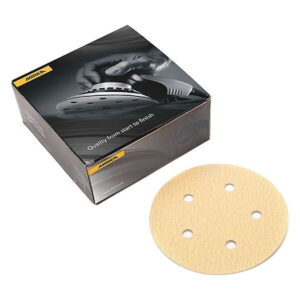 Mirka Bulldog Gold 5-in. 5-Hole P100 PSA Sanding Disc Pack of 100 (23-321-100)