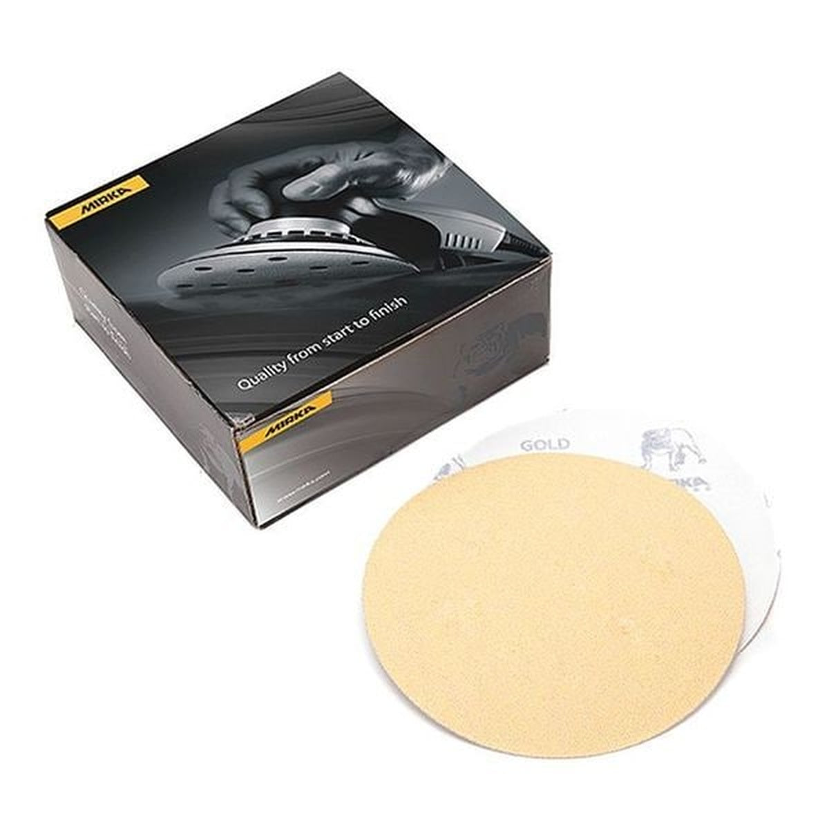 Mirka Bulldog Gold 5-in. P100 PSA Sanding Disc 100-Pack (23-332-100)