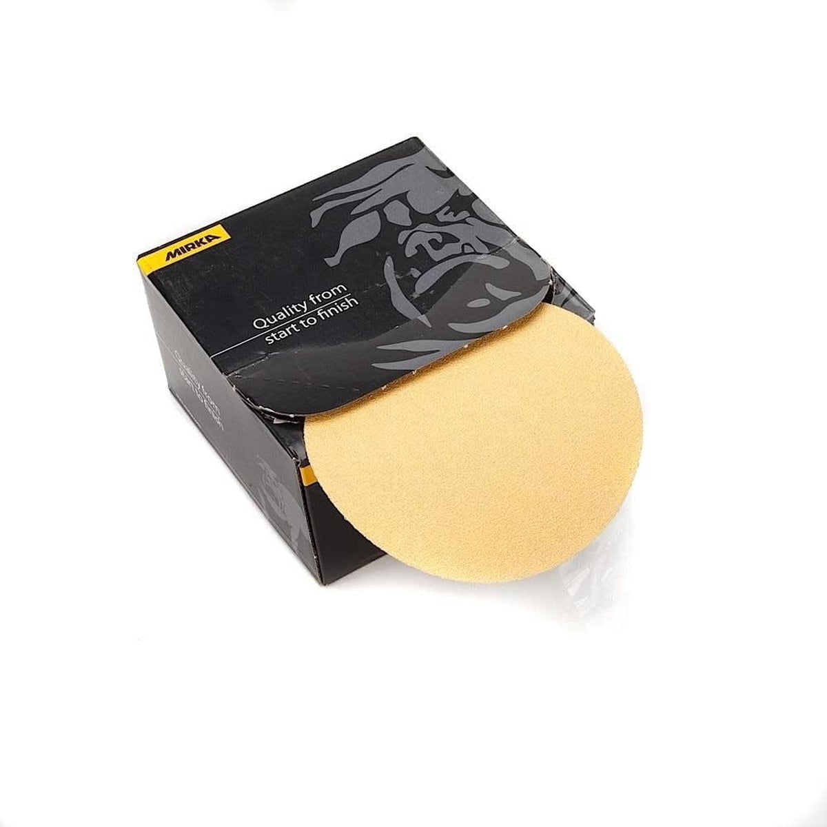 Mirka Gold 5-in. P180 PSA Sanding Discs, 100-Pack, No-Hole for Orbital Sanders (23-388-180)
