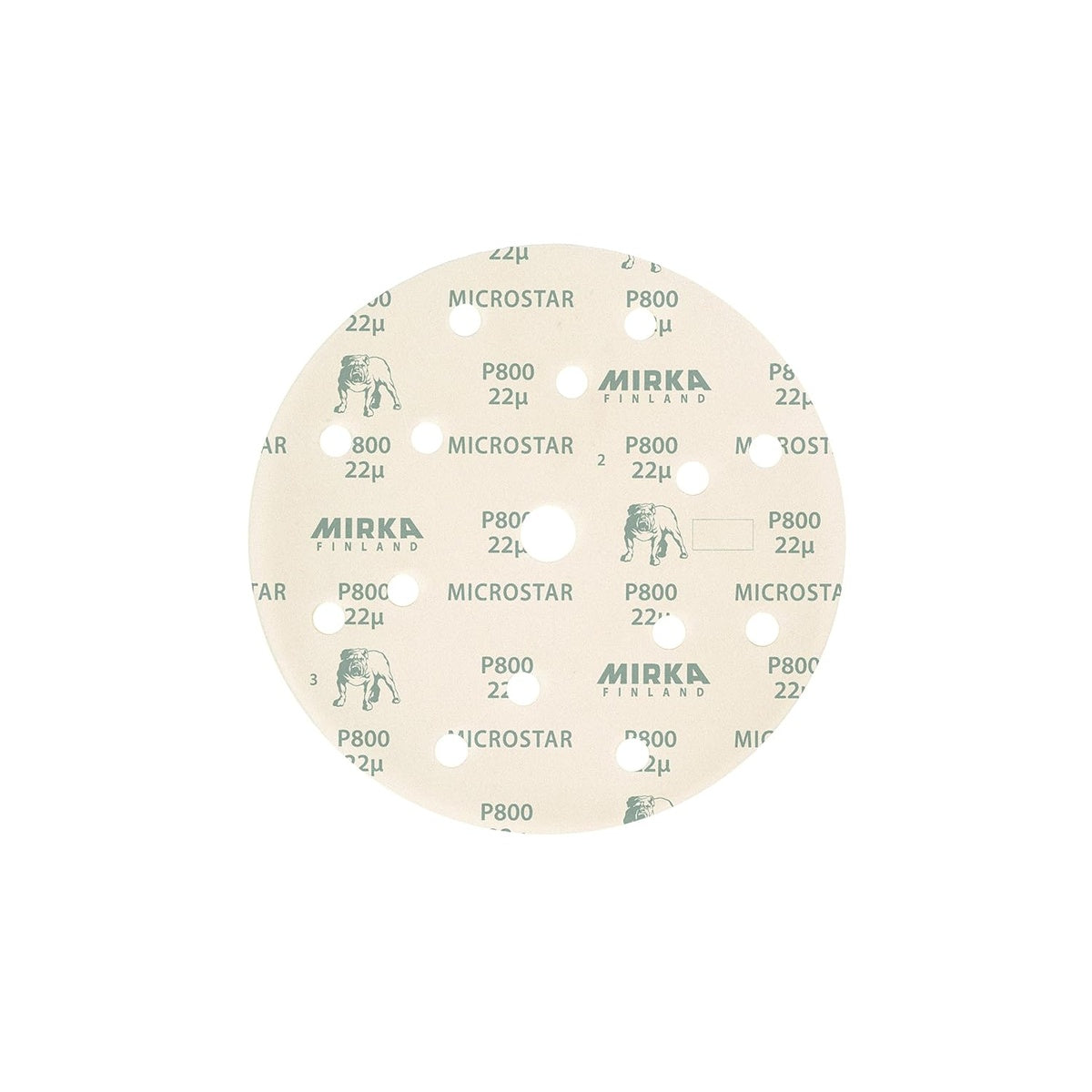 Mirka Microstar 6-in. 15-Hole P1000 Hook and Loop Sanding Discs, Pack of 50 (FM-611-1000)