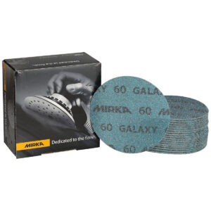 Mirka Galaxy 5-in. 60 Grit Hook and Loop Sanding Discs, 50-Pack, No-Hole Ceramic Abrasive for Random Orbital Sanders (FY-612-060)