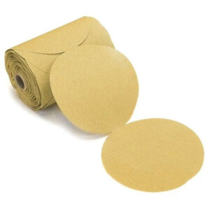 Mirka Gold 5-in. P220 Aluminum Oxide PSA Sanding Disc 100-Pack for Automotive and Wood Finishing (23-314-220)