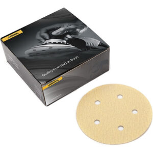 Mirka Bulldog Gold 5-in. 5-Hole P60 PSA Sanding Disc for Material Removal (23-321-060)