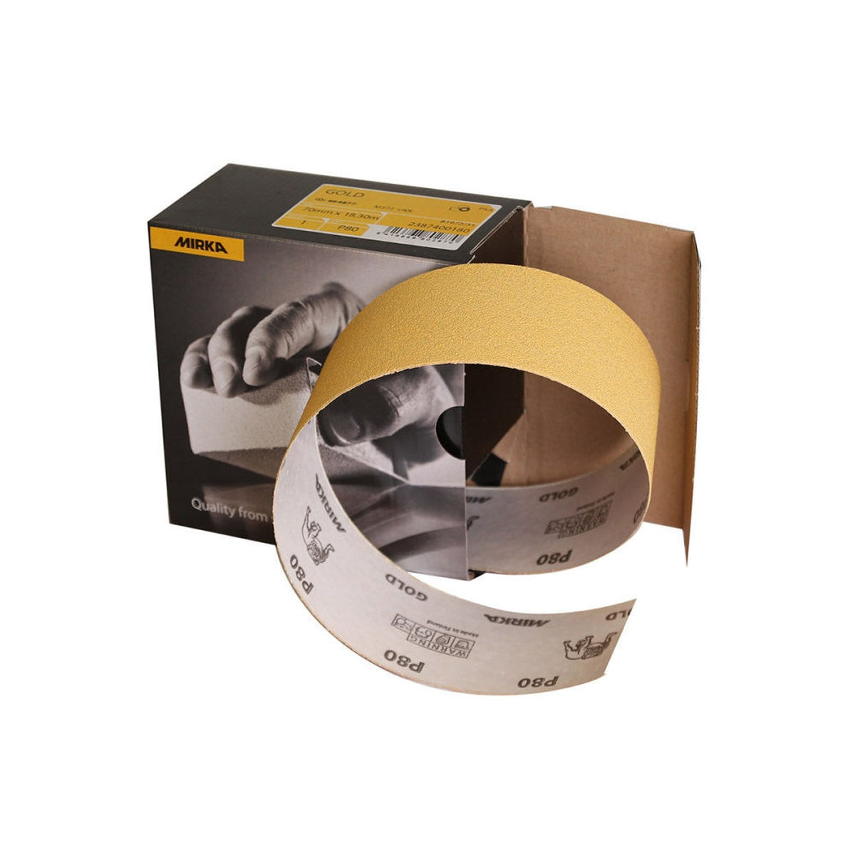 Mirka Gold 2-3/4-in. x 60-ft. P80 Sanding Roll for High-Speed Sanding (23-574-080)