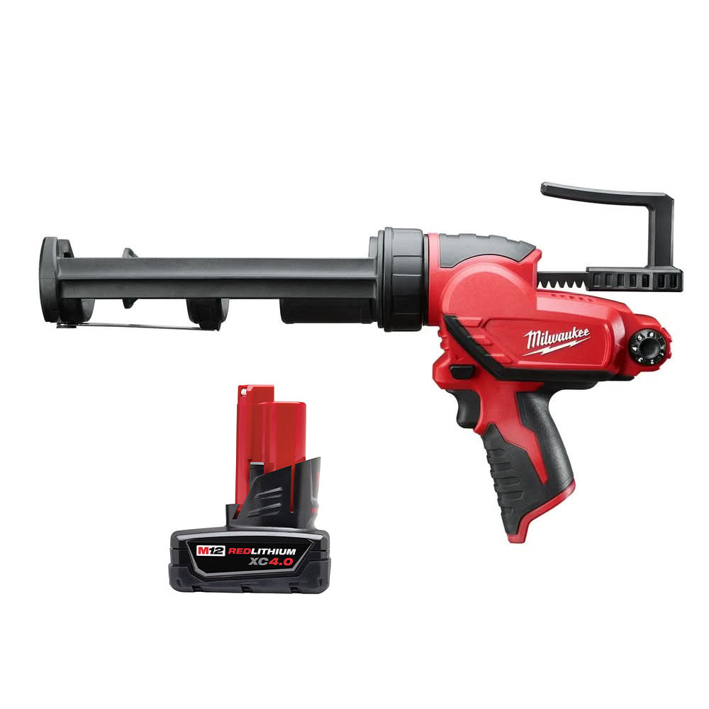 Milwaukee 2441-20 M12 10oz. Caulk and Adhesive Gun w/ XC 4.0Ah Extended Capacity Battery