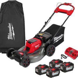 Milwaukee 2823-22HD M18 FUEL 21" Self-Propelled Dual Battery Mower with Cover + 2 M18 REDLITHIUM HIGH OUTPUT HD12.0 Battery Packs