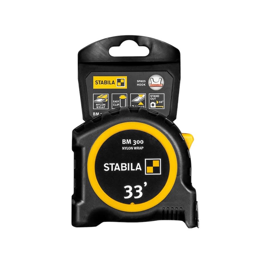 Stabila 30633 BM300 33' 10m Nylon Wrap Tape Measure