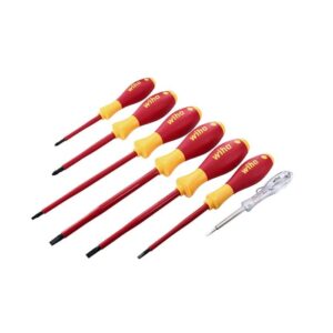Wiha 32087 7-Piece Insulated SoftFinish Screwdriver and Voltage Detector Set