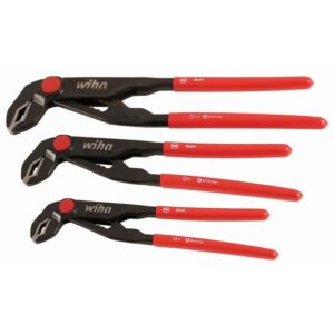 Wiha 32669 3-Piece Classic Grip V-Jaw Tongue and Groove Pliers Set