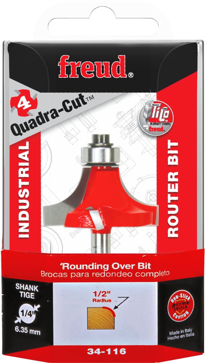 Freud 34-116 1/2-Inch Radius Rounding Over Router Bit (Quadra-Cut)