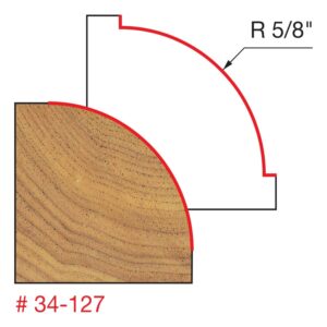Freud 34-127 5/8-Inch Radius Rounding Over Router Bit (Quadra-Cut)