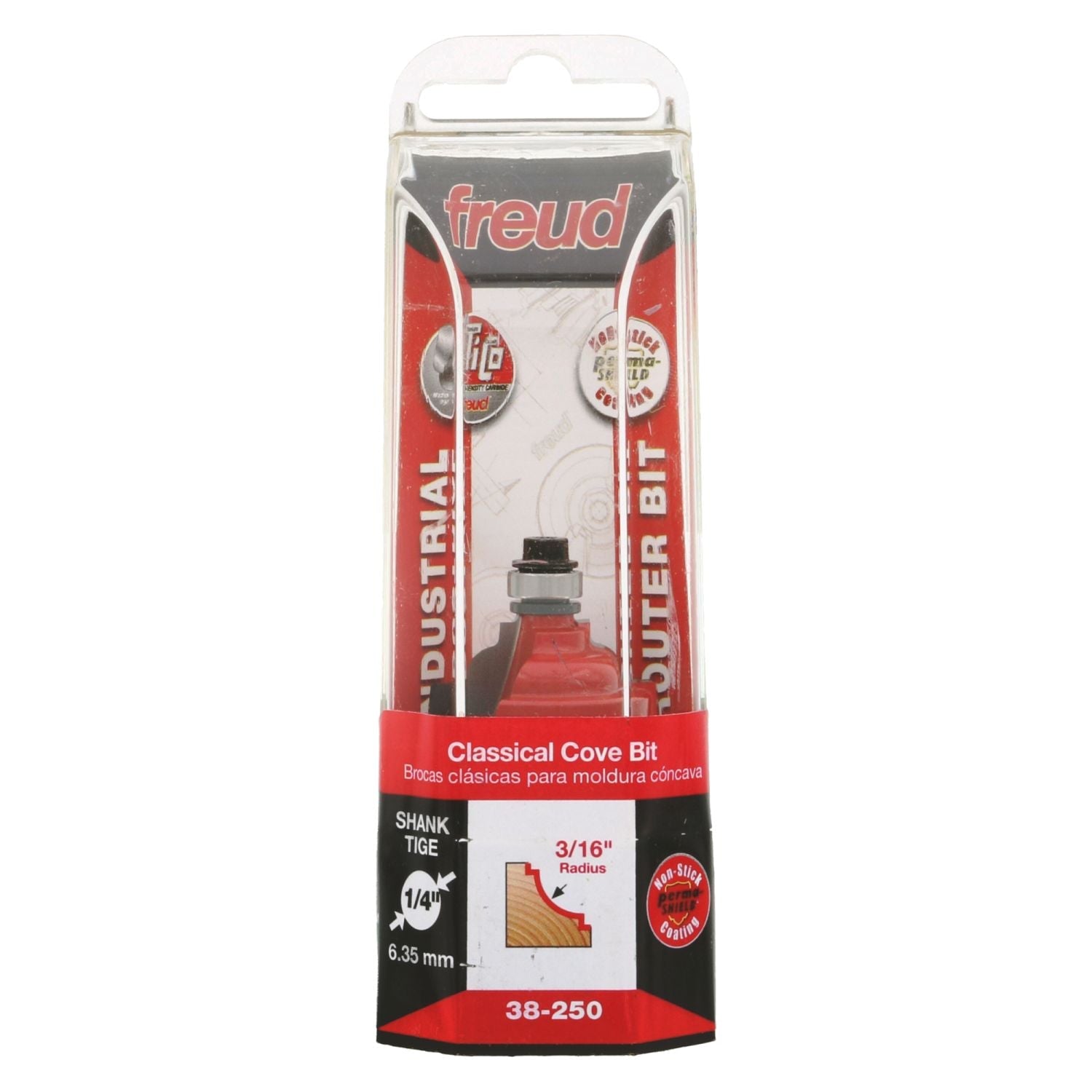 Freud 38-250 3/16-Inch Radius Classical Cove Router Bit